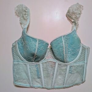 Victoria’s Secret Light Blue Lace Bustier Corset Top – Underwire